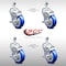 Service Caster 4 Inch SS Blue Polyurethane Wheel Swivel 1/2 Inch Threaded Stem Caster Set Brake SCC-SSTS20S414-PPUB-BLU-TLB-121315-4 - alternate 2